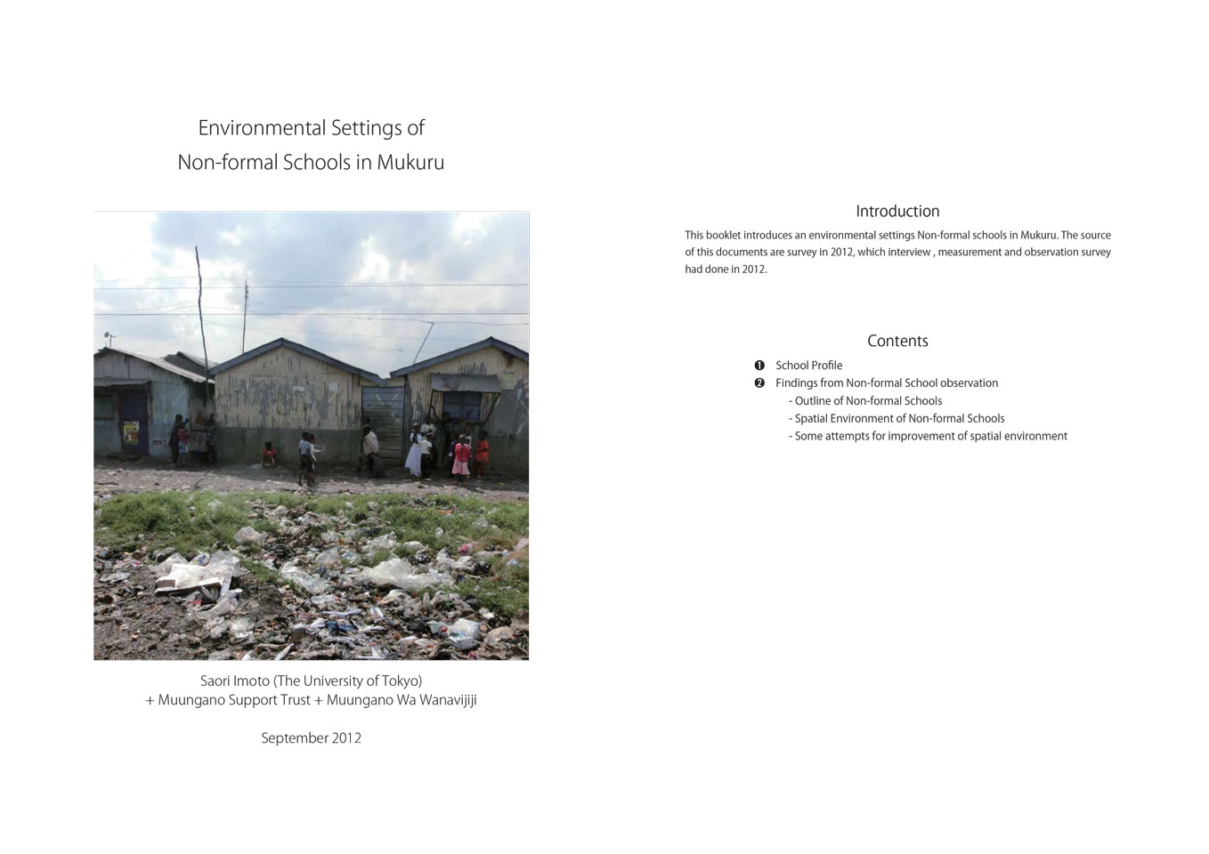 Environmental Settings of Non-formal Schools in Mukuru